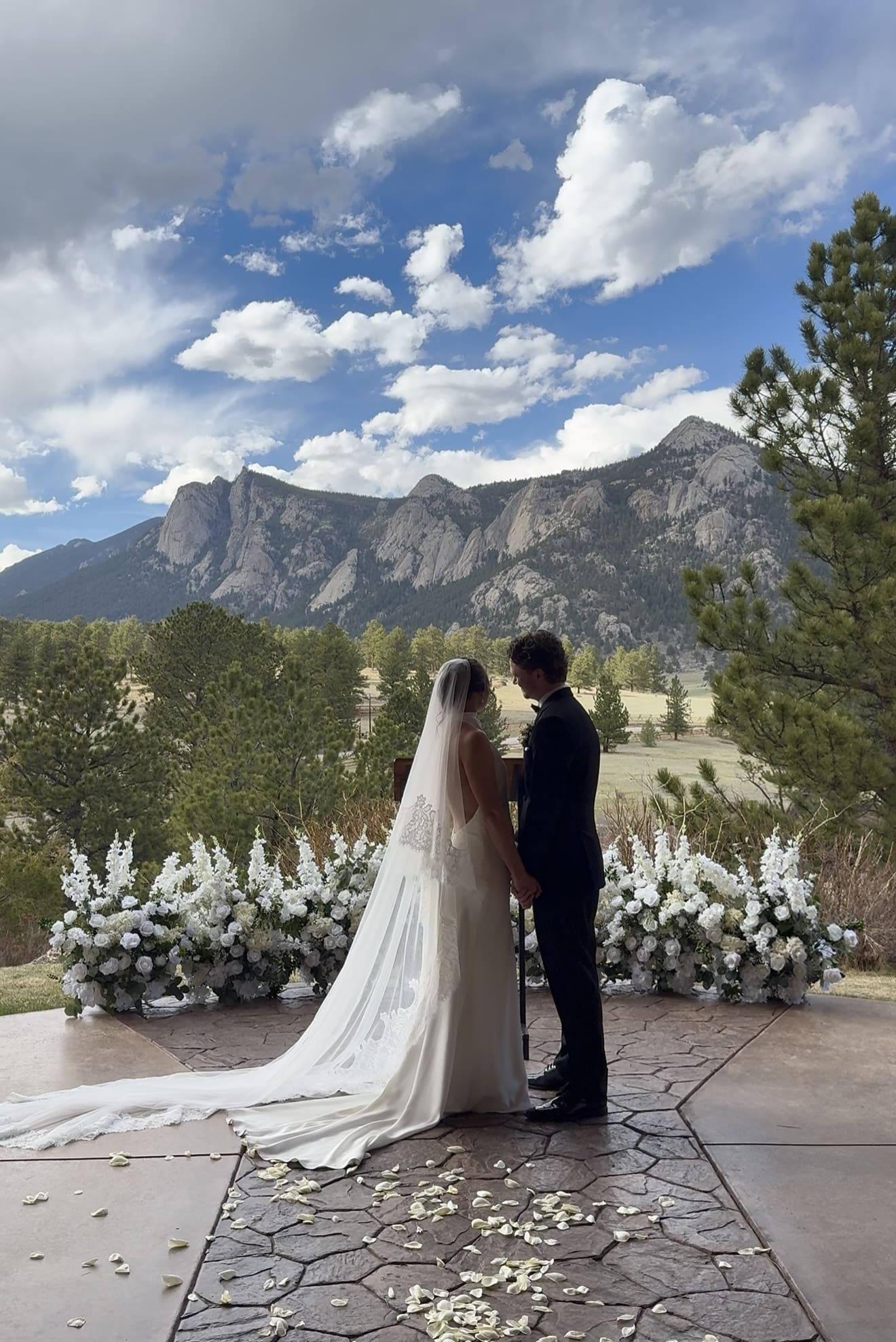Bride and Groom at Mountain Ceremony at Black Canyon Inn